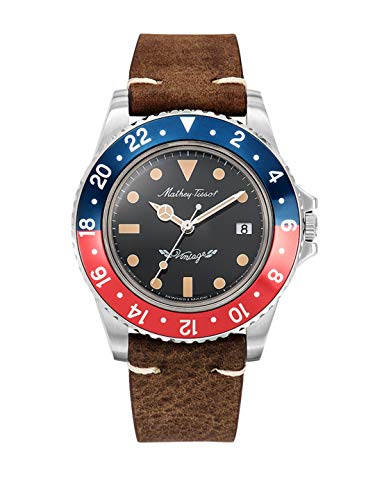 Mathey-Tissot Leather Swiss Made Analog Black Dial Men Watch - H900Alr, Brown Band (B07K7T5BV7) Amazon Price History, Amazon Price Tracker