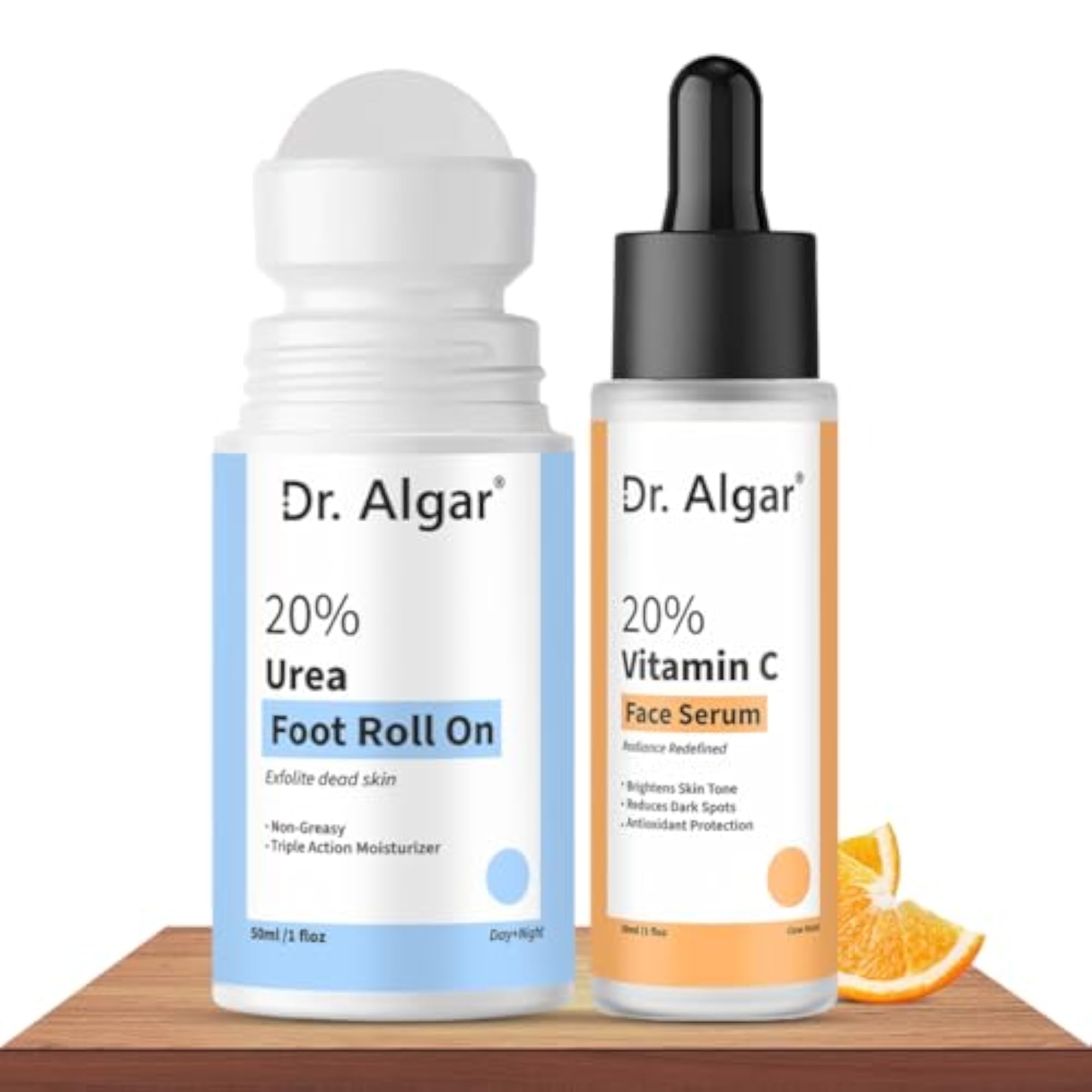 Dr. Algar Foot Roll-On & Vitamin C Serum Combo, Heel Care