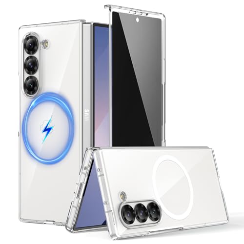 HWeggo Coque pour Samsung Galaxy Z Fold 6, [Compatible with MagSafe] Ultra Mince avec Protection d'Écran Intégrée, Housse Antichoc Mate pour Z Fold 6,...