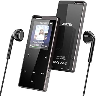 MP3 Player FM Radio,AGPTEK Bluetooth 16GB Music Player with Touch Button, Recorder, Independent