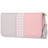 【Große Kapazität Interne Struktur】1 Hauptfach mit Reißverschluss inklusive 2 Geldscheinfächer mit 1 Münzfach mit Reißverschluss, 1 Sichtfach, 3 offene Taschen und 12 Kartenfächer.