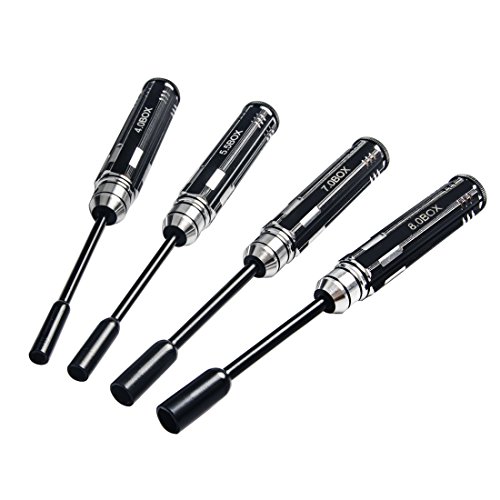 Wolfwhoop H1 4Pcs Rc Repair Tools Flat Head Hex Screw Drivers 4.0/5.5/7.0/8.0Mm Kit For Rc Car Helicopter Fixed-Wing #TOP2