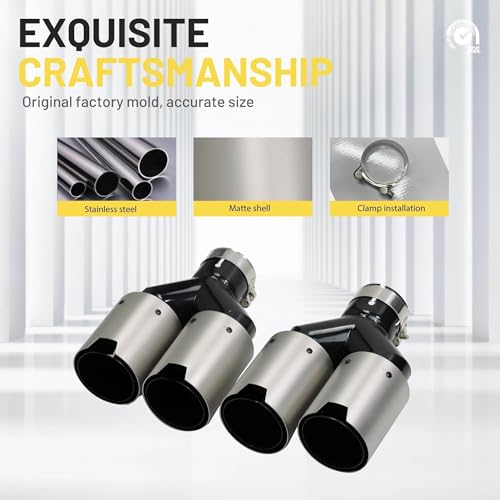 Embout silencieux double sortie en acier inoxydable ID63-OD89MM de décoration pour automobile - 6