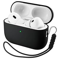 ORNARTO Cover per AirPods Pro 3 (2025), Custodia Compatibile con AirPods 3 Gen in Silicone Liquido Premium (Interno Rigido Indeformabile),con Cordino e Strumento di Rimozione,Nero