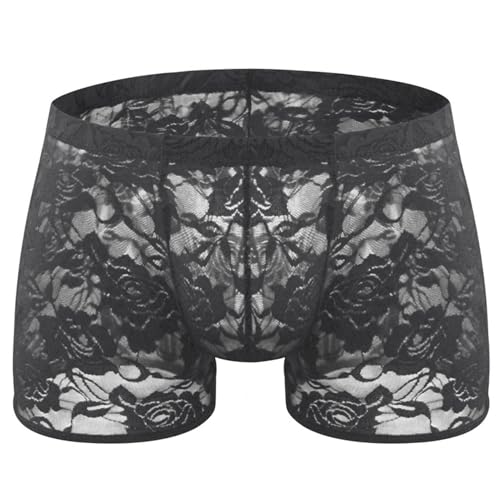 Men's Lace Boxers Underwear Seamless Lace Design with Low Waist Sexy and Comfortable Mens Under Panties