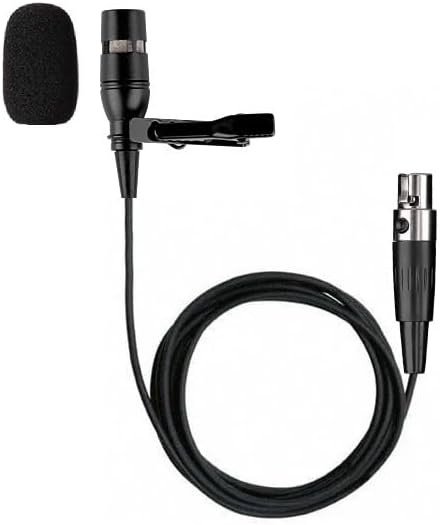 Replacement Lavalier Lapel Microphone for Shure BLX14/CVL Wireless Bodypack Transmitter System, Unidirectional, ta4f 4 Pins, Black
