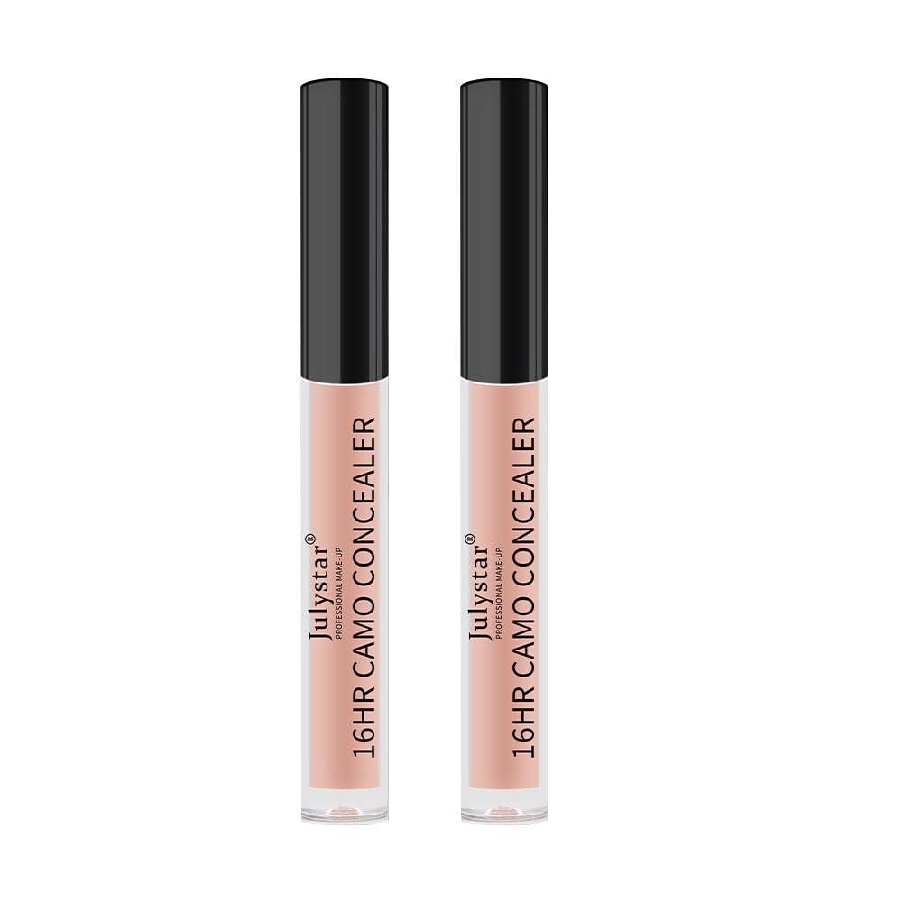 Liquid Concealer Makeup, Natural Coverage, Lightweight, Conceals, Covers Oil-Free, Light, Waterproof Concealer Full Coverage Concealer Matte Concealer Cream, 2 Count Type 2