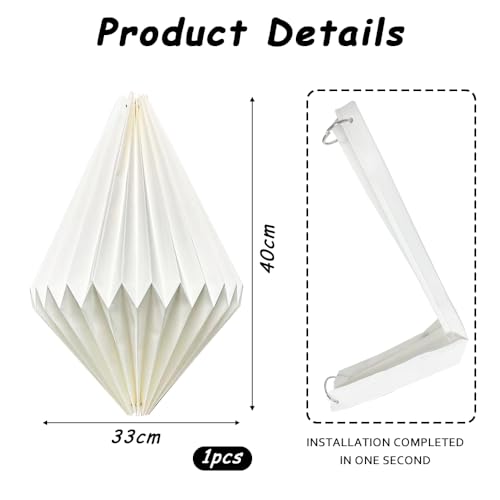 HuaMuDM Nordische Kreativpapier Lampenschirm,Origami Design Papier Lampenschirm,Folding Pendelleuchte Kunst Dekor,Wohnzimmer,Esszimmer,Schlafzimmer