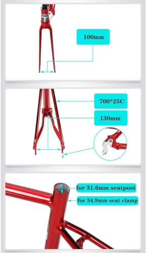 Cadre de vélo de route léger 52cm pour assembler votre propre vélo de course - 4