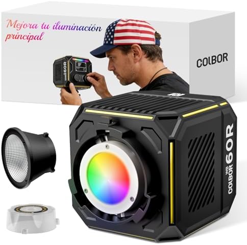 COLBOR 60W LED Luz de Vídeo con Batería Integrada 59Wh, Luz COB R...