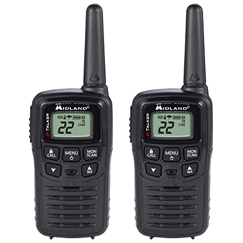 Midland® T10 X-TALKER Two-Way Radios – 22 Channels – Long Range Walkie-Talkies, 38 Privacy Codes – Best Family Camping Radio – 2 Pack