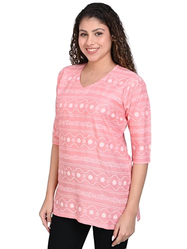 Image of OFEEFAN Women's Rayon Printed Short Kurtis - Pack of 2 | Ethnic Wear for Women | Regular Fit Comfortable Kurtas for Casual
