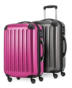 Hauptstadtkoffer - Alex Kofferset - 2 x Handgepäck Hartschale Kabinenkoffer mit Erweiterung 55 cm, 42 Liter, Magenta-Titan