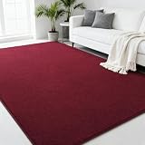 Zedrew Burgundy Red Area Rugs for Bedroom Living Room, 5x7 Feet Indoor Memory Foam Rug, Modern Washable Rugs for Kids Boys Girls Room, Dorm Bedside Shag Carpets for Home Decor