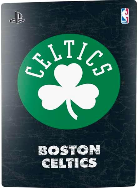 Skinit Decal Gaming Skin Compatible with PS5 Bundle - Officially Licensed NBA Boston Celtics Black Secondary Logo Design