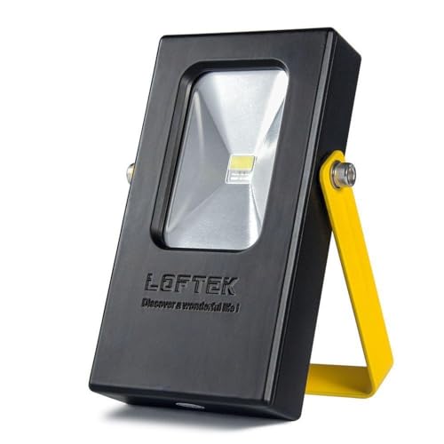 LOFTEK Rechargeable Work Light, 7 Hours Lasting Battery Powered Flood Light with USB Ports and SOS Modes