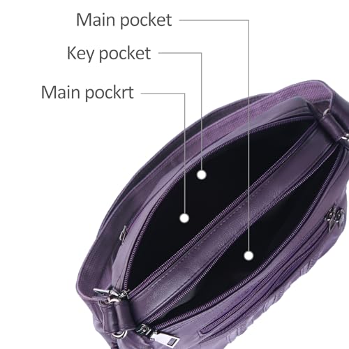Image of ELDA Purses for Women Pocketbooks Soft PU Leather Ladies Crossbody Purse Multi Pocket Shoulder Bag