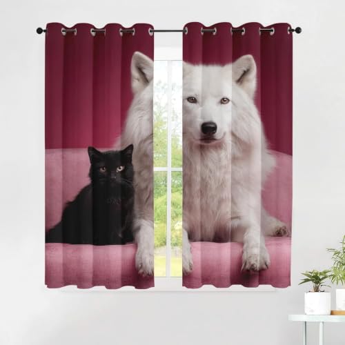 Rideau occultant courts chats et chiens rideaux isolant thermique 3D