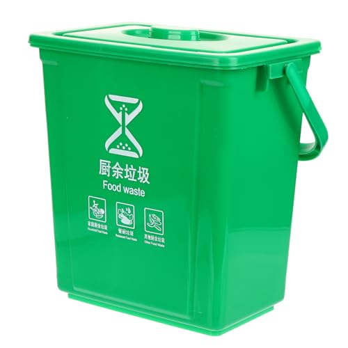 Caneca de basura de plástico rectangular 10 L verde