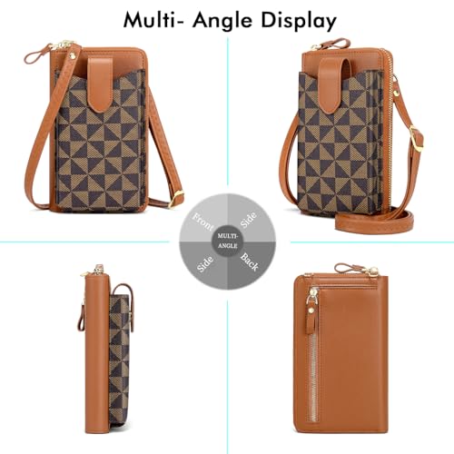 Image of Peacocktion RFID Crossbody Wallet Purse for Women Small Travel Cell Phone Purses Trendy Vegan Leather Bags with Card Slots