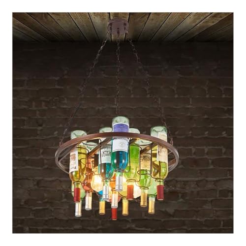 Zouuxn Wine Bottle Chandelier, Rustic Chandelier Lighting, 16 Lights Wine