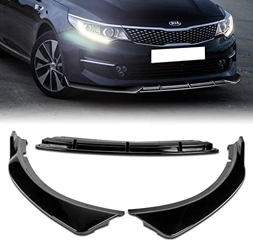 3PCS Front Bumper Lip Kit Compatible with 2016-2018 Kia Optima LX EX LX-Turbo, STP-Style Splitter Trim Protection Spoiler, Air-Dam-Chin-Diffuser (Painted Black)