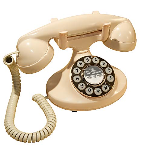 GPO Pearl Push Button Classic Retro Corded Telephone - Cream & Chrome