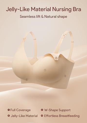 Maternity Nursing Bras Wireless Seamless Ultra-Soft Comfort for Breastfeeding Pregnancy Easy One-Handed Access Sleep Bra3