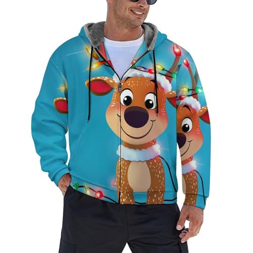 Sweat-shirt de renne de Noël pour homme vêtement extérieur chaud