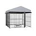 GOWE Large Dog Kennel Outdoor Pet Pens Dogs Run Enclosure Animal Hutch Metal Coop Fence with Roof Cover(6.6'L x 6.6'W x 6.4'H)