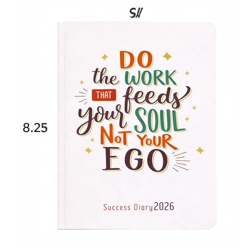 Image of Success Diary 2026 A5 Ruled Notebook | Motivational Quote Cover | 120 Pages | 80 GSM Paper | Rounded Corners | Single Line | Daily Writing Journal (Work Feeds Soul)