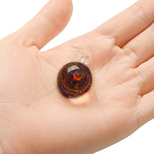 Jovivi Unique Design Glass Universe Ball Necklace Galaxy Planet Pendant Nebula Ribbon Vortex Cosmos Series4