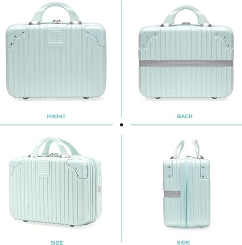 Image of Makeup Case Suitcase, Mini Bag, Mini Hard Shell Travel Luggage, Women Portable Water Proof Carrying Suitcase, Organizer Bag, Small Hard Shell Cosmetic Lugge Bag, Water Proof (C-Pista)
