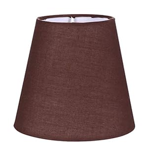 Uonlytech Petit abat-jour en tissu – Abat-jour de rechange pour lampe de table, lustre – Café