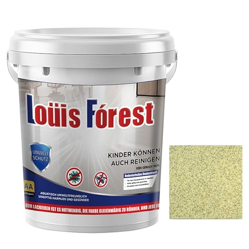 Louis Forest Epoxy Floor Paint, Epoxy Colored Sand Floor Self Leveling Paint for Concrete And Garage, High-Gloss Marble Effect Waterproof Water-Based Epoxy Floor Paint (G/1KG)