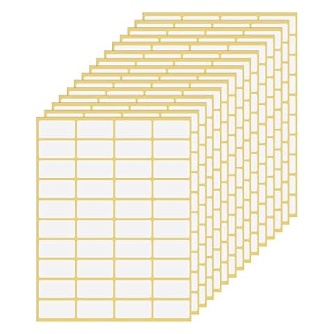 Thinp 600 Pieces Small Sticky Labels, 15 Sheets Matte White Labels Stickers Blank Adhesive Labels Address Labels Stickers Price Labels Name Labels for Home Office File Folders Envelopes Cover