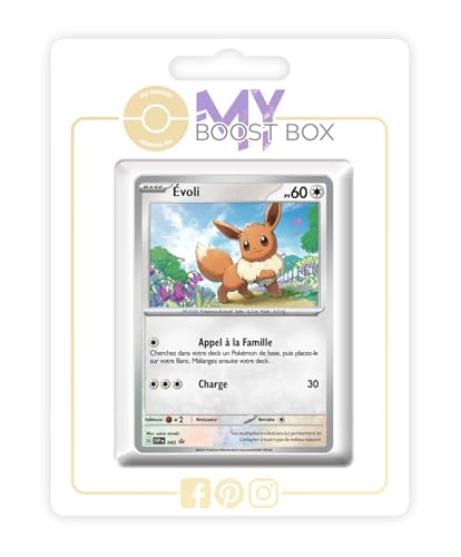 Évoli SV043 Holo - Myboost X Écarlate et Violet 3 Flammes Obsidiennes - Coffret de 10 Cartes Pokémon Françaises