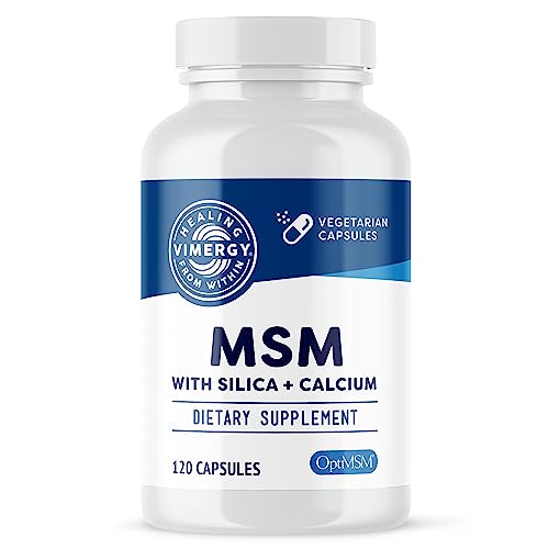 Vimergy MSM with Silica + Calcium Capsules, 120 Servings – Supports Bone Health – Promotes Hair...