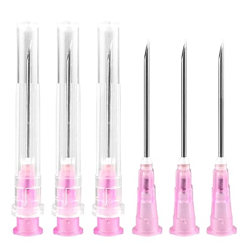 100Pack -18Ga 1inch(25mm) Dispensing Needle,Individual Package of Injection Syringe Accessories with Luer Lock,Suitable for Refilling Liquid, Inks,Livestock and Industry(1.2*25mm)…