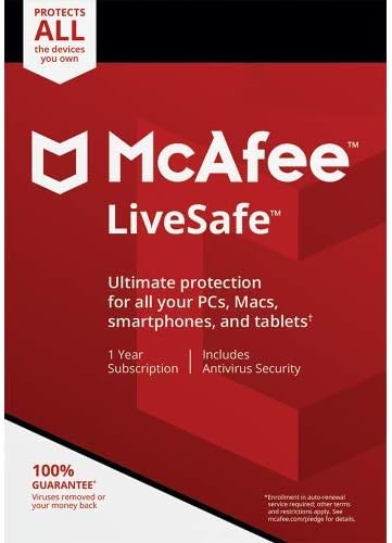 mcafee livesafe Internet Security Antivirus 2019 - Ultimate all in one Protection for Unlimited Devices [Activation Code Only]