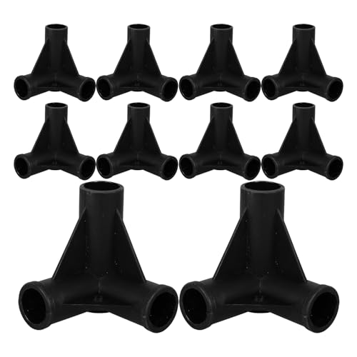 Totority Conectores de Tubería en T para Parque Infantil, Accesorios de Plástico PP Negro, Diámetro Interior 19 Mm, 10 Piezas para Corral de Ñiño, Montaje Seguro y Compatible,