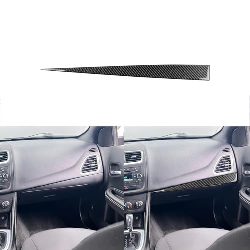 PJFUS Real 3K Premium Carbon Fiber Car Co-Pilot Glove Box Above Panel Anti-Scratch Cover Strip Trim Sticker Compatible with Dodge Avenger 2011 2012 2013 2014 Auto Interior Accessories Black