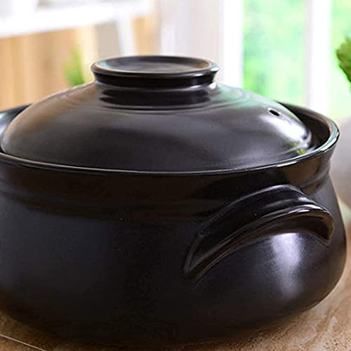 Tikusan Korean Ceramic Cooking Hot Pot Dolsot Bibimbap Stone Bowl, Korean Soup Food Earthenware With Lid 1.2 Quarts #TOP6