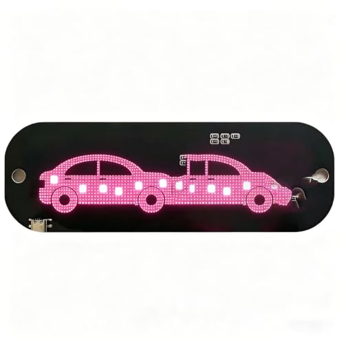 (Pink) LED Light Sign for Car Taxi Sign Light Windshield Led Sign Car LED Decal with Suction Cups USB Plug for Cars Trucks SUVsDriver Accessories for carBumper Stickers