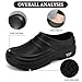 Fuznidqimm Armadillo Chef Shoes for Men Women Non-Slip Waterproof Oil Proof Kitchen Shoes Comfortable Work Mules Clogs for Restaurant Nursing and Industrial Use Black