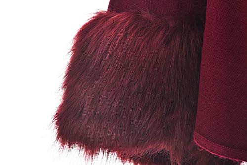 ZLYC Women Warm Faux Fur Trim Layer Cardigan Sweaters Coat Cold Weather Shawls Capes4