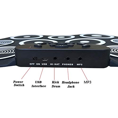 Elektronisch Drumstel Draagbare elektronische kantoor Draagbare Elektronische Drum Set met Beginner Kinderen Pedaal… - Image 6