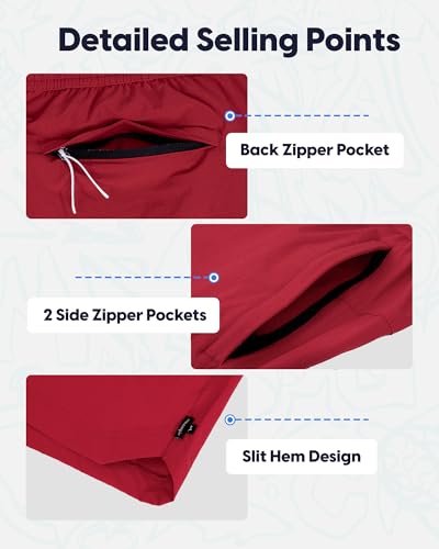 Image of maamgic Mens Swim Trunks 5 inch with Compression Liner Stretch Quick Dry Swim Shorts Swimming Trunks Bathing Suits