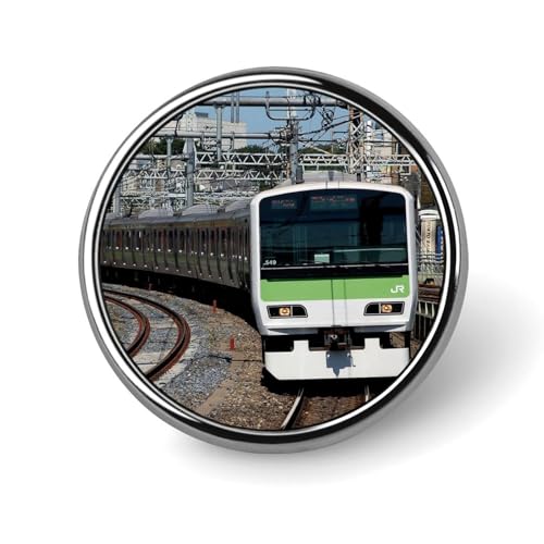 ピンバッジ 日本電車 電車柄 鉄道車両 ブローチ ラペルピン 円型 フォーマル 胸飾り アクセサリー 卒業式 結婚式 卒園式 入学式 誕生日 記念日 簡単取付 人気 おしゃれ かわいい プレゼント 贈り物 ギフト