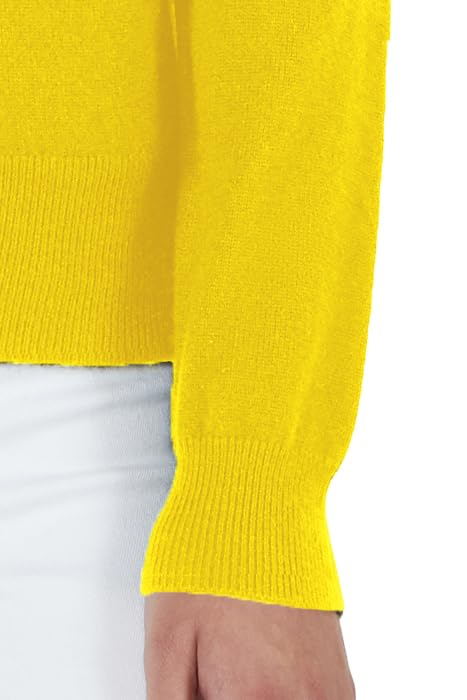 Image of JENNIE LIU Women's 100% Pure Cashmere Long Sleeve Pullover V Neck Sweater